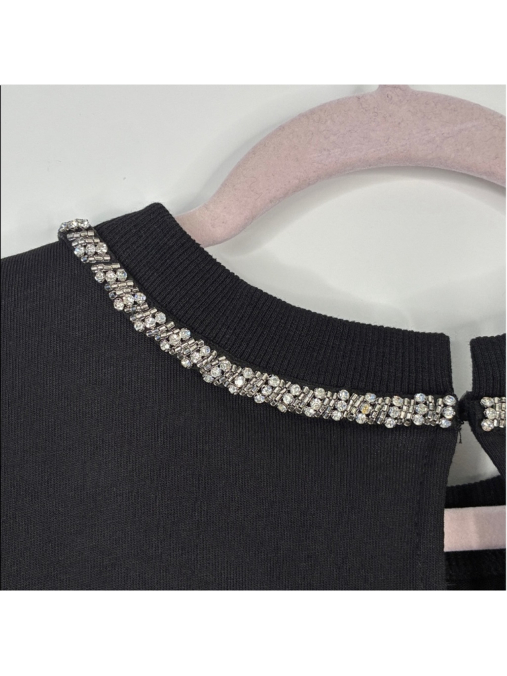 Anthropologie Mave Rhinestone Tee Black with Rhinestone Bow Detail Size L #0043 - Picture 17 of 17